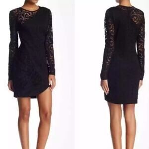 NWT PARKER Illusion Lace Sheath Tulip Hem Dress Size Small